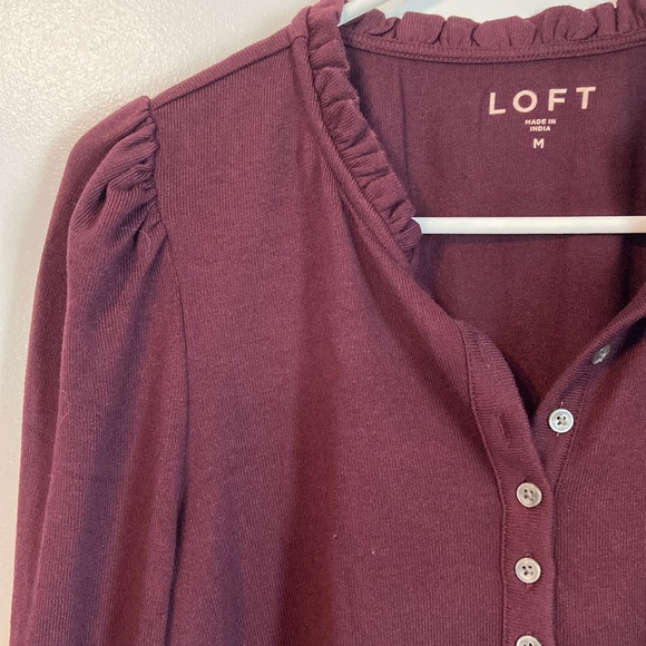 LOFT Tops - LOFT NWT Ruffle Henley